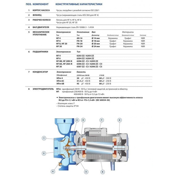 pedrolloЦентробежный насос высокой производительности Pedrollo HF20B 3 kW, изображение 2italia