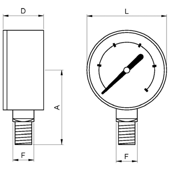 Pedrollo fotoМанометр 10 БАР Genebre 1/4 , изображение  3 italia
