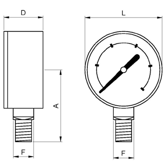 Pedrollo fotoМанометр глицериновый 0-25 бар 1/4" Genebre , изображение  3 italia