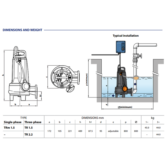 Pedrollo fotoДренажный электронасос с режущим механизмом Pedrollo TRITUS TR1.5 1,5 kW , изображение  6 italia