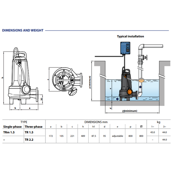 Pedrollo fotoДренажный электронасос с режущим механизмом Pedrollo TRITUS TR1.1 1,1 kW , изображение  6 italia