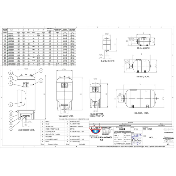 pedrolloРасширительный бак Ultra-Pro 100L 1" G (Blue) вертикальный ELBI, изображение 3italia